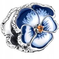 Bransoletki - Charms Zawieszka Charms Kwiat Niebieski Bratek Charmsy Trusky - miniaturka - grafika 1