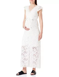 MAMALICIOUS Mama Licious sukienka damska MLMIVANA TESS S/S JRS Maxi Dress 2F., biały, L - Sukienki ciążowe - miniaturka - grafika 1