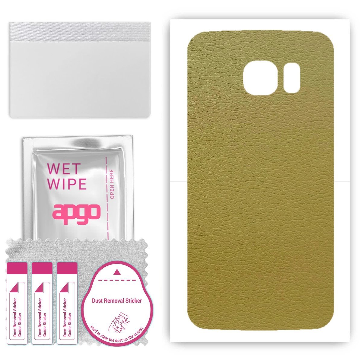 Folia naklejka skórka strukturalna na TYŁ do Samsung Galaxy S6 Edge SM-G925F - Skóra Oliwkowa - apgo SKINS