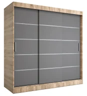 Szafy - Szafa przesuwna dąb sonoma + antracyt 200 cm F9-B68 - miniaturka - grafika 1