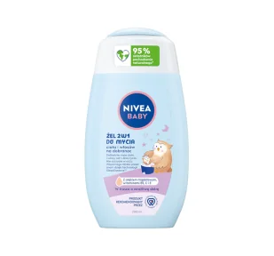 NIVEA BABY Żel 2w1 do mycia ciała i włosów na dobranoc 200 ml - Kosmetyki kąpielowe dla dzieci - miniaturka - grafika 1
