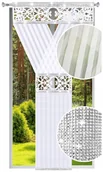 Firany - Firana gotowa Ażur 250x120 Panel z cyrkoniami filc do salonu firany długa - miniaturka - grafika 1