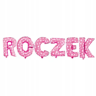 Balony Foliowe Napis Roczek Różowe Dla Dziewczynki - Baby shower i roczek - miniaturka - grafika 1