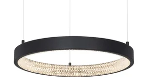 Luces Exclusivas Glamour LAMPA wisząca MORON LE41722 Luces Exclusivas metalowa OPRAWA okrągy ZWIS LED 25W 3000K ring z krysztakami czarny - Lampy sufitowe - miniaturka - grafika 2