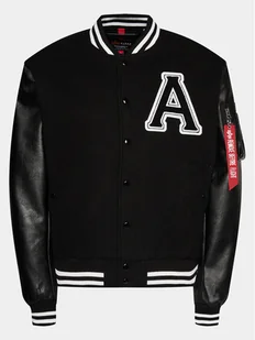 Alpha Industries Kurtka bomber College 146111 Czarny Relaxed Fit - Kurtki męskie - miniaturka - grafika 1
