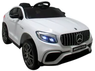 Pojazdy elektryczne dla dzieci - MERCEDES GLC63s BIAŁY Auto na akumulator napęd 4x4 SKÓRA - miniaturka - grafika 1