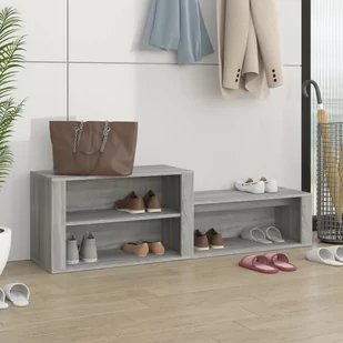Szafka na buty, szary dąb sonoma, 150x35x45 cm - Szafki na buty - miniaturka - grafika 1