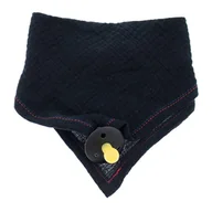 Śliniaki i fartuszki - Hi Little One - Bandana Śliniak Z Zawieszką Na Smoczek Z Organicznej Bio Bawełny Gots Bandana Bibs 3In1 Black - miniaturka - grafika 1