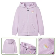 Bluzy dla dziewczynek - Bluza dziecięca z kapturem i suwakiem - mieszany liliowy - 92 - Bluza Dziecięca - miniaturka - grafika 1