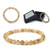 Bransoletki - Bransoletka Amulet Kamienie Naturalne 6mm Cytryn Na Gumce Damska Dobrobyt - miniaturka - grafika 1