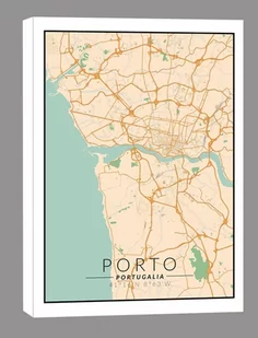 Porto mapa kolorowa - obraz na płótnie Wymiar do wyboru: 40x60 cm - Obrazy i zdjęcia na płótnie - miniaturka - grafika 1