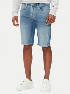 Pepe Jeans Szorty jeansowe PM801075 Niebieski Slim Fit - Spodenki męskie - miniaturka - grafika 1