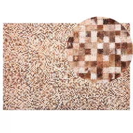 Dywany - Beliani Dywan patchwork skórzany brązowy 140 x 200 cm TORUL - miniaturka - grafika 1