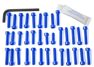 Pro-Bolt EOKT30 aluminiowy zestaw śrub silnikowych do KTM 350-612 EXC EGS, niebieski - Części motocyklowe - miniaturka - grafika 1