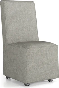 Krzesło do jadalni COSTWAY, tapicerowane krzesło akcentujące krzesło kuchenne, z kółkami oporowymi i zdejmowanym pokrowcem, 47 x 60,5 x 98 cm, szare - Krzesła - miniaturka - grafika 1
