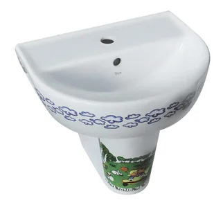 Umywalka z półpostumentem dla dzieci 35x45x18 cm podwieszana ceramiczna, CeraStyle - Umywalki Umywalka z półpostumentem dla dzieci 35x45x18 cm podwieszana ceramiczna, CeraStyle - Umywalki - miniaturka - grafika 1