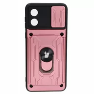 Etui i futerały do telefonów - Bizon Etui Case Camshield Card Slot Ring do Motorola Moto E13 5G, jasnoróżowe - miniaturka - grafika 1