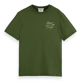 Koszulki męskie - Scotch & Soda Męski T-Shirt Double Groove Aw, Field Green 4876, M - grafika 1