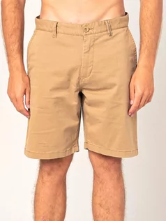 Spodnie i spodenki dla chłopców - Rip Curl TRAVELLERS DARK KHAKI męskie spodenki lniane - 32 - grafika 1