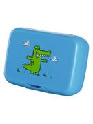 Sztućce dla dzieci - LEONARDO Pojemnik "Krokodil" w kolorze niebieskim na lunch - 17 x 6,6 x 13,5 cm - miniaturka - grafika 1