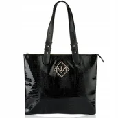 Torebki damskie - Shopper torebka Monnari lakierowana na laptopa - miniaturka - grafika 1