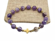 Bransoletki - Bransoletka różaniec na rękę ametyst CHEVRON sakwa - miniaturka - grafika 1