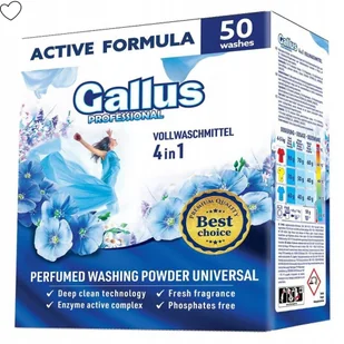 GALLUS 4w1 Professional UNIWERSAL proszek z enzymami do prania 2,5kg - Środki do prania - miniaturka - grafika 1