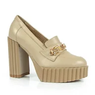 Czółenka - BEŻOWE MOKASYNY PÓŁBUTY CZÓŁENKA NA PLATFORMIE CARINII B8570-R77 SKÓRA R.38 - miniaturka - grafika 1