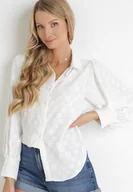Koszule damskie - Biała Koszula z Guzikami i Kołnierzem Noleito - miniaturka - grafika 1