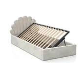 Łóżka dla dzieci i młodzieży - Łóżko dziecięce tapicerowane z pojemnikiem 90x200 ze stelażem szary Velvet Kids Line 3 Muszelka - miniaturka - grafika 1