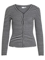 Swetry damskie - Vila Kardigan w kolorze szaro-czarnym - miniaturka - grafika 1