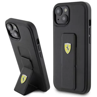 Ferrari FEHCP15SGSPSIK iPhone 15 / 14 / 13 6.1" czarny/black hardcase Grip Stand Metal Logo - Etui i futerały do telefonów - miniaturka - grafika 1