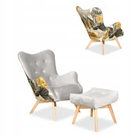 Fotele - Fotel skandynawski Luna z podnóżkiem Family Meble - miniaturka - grafika 1