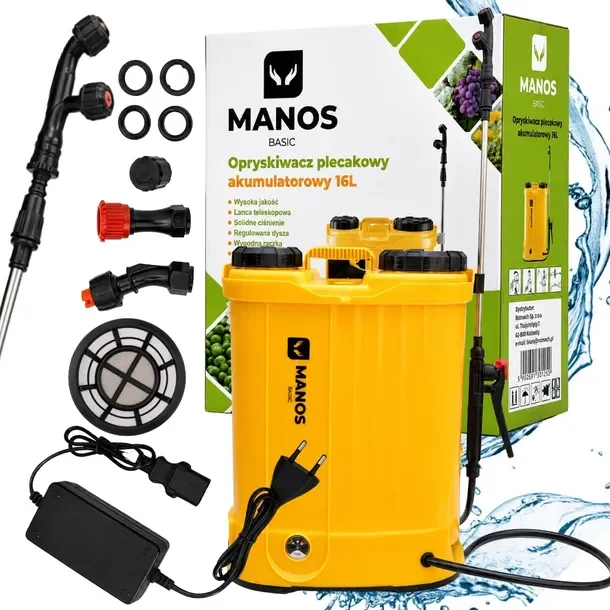 Opryskiwacz AKUMULATOROWY PLECAKOWY BASIC MANOS 12L lanca 45–80cm
