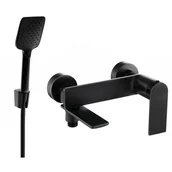 Baterie umywalkowe - Mexen Zero R62 bateria wannowa z zestawem prysznicowym, czarna - miniaturka - grafika 1