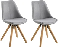 Krzesła - Actona Zestaw 2 krzeseł Dima light grey tapicerowane - miniaturka - grafika 1