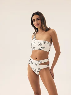 Dół od bikini z wysokim stanem Firenze Esotiq kremowy M - Stroje kąpielowe - miniaturka - grafika 1