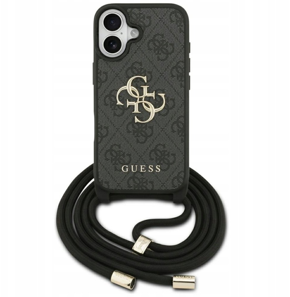 Etui Guess 4G Big Logo Cord Stap Crossbody do iPhone 17 czarny