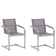 Fotele i krzesła ogrodowe - Beliani Zestaw 2 krzeseł ogrodowych szary COSOLETO - miniaturka - grafika 1