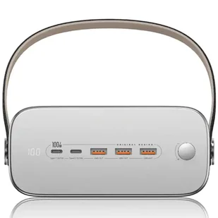 USAMS Powerbank 80000mAh 130W 2C+3A QC3.0+PD Fast Charge beżowy/beige STXLOGTC02 (US-CD196) + kabel USB-C-USB-C 100W 2m - Powerbanki - miniaturka - grafika 12