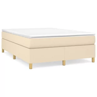 Lumarko Łóżko kontynentalne, kremowe, obite tkaniną, 140x190 cm - Łóżka - miniaturka - grafika 3