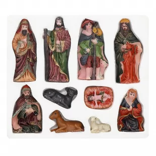 Figurki do szopki bożonarodzeniowej 10 szt. z żywicy zestaw święta - Ozdoby bożonarodzeniowe - miniaturka - grafika 1
