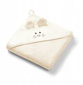 Okrycia kąpielowe dla dzieci - Monroe BABY ONO 1553/07 OKRYCIE KĄPIELOWE BAMBUSOWE Z KAPTURKIEM 100X100 KREMOWE - miniaturka - grafika 1