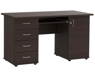 Elior Biurko brązowe długie zamykane na kluczyk wenge S5-B34 - Biurka Elior Biurko brązowe długie zamykane na kluczyk wenge S5-B34 - Biurka - miniaturka - grafika 1