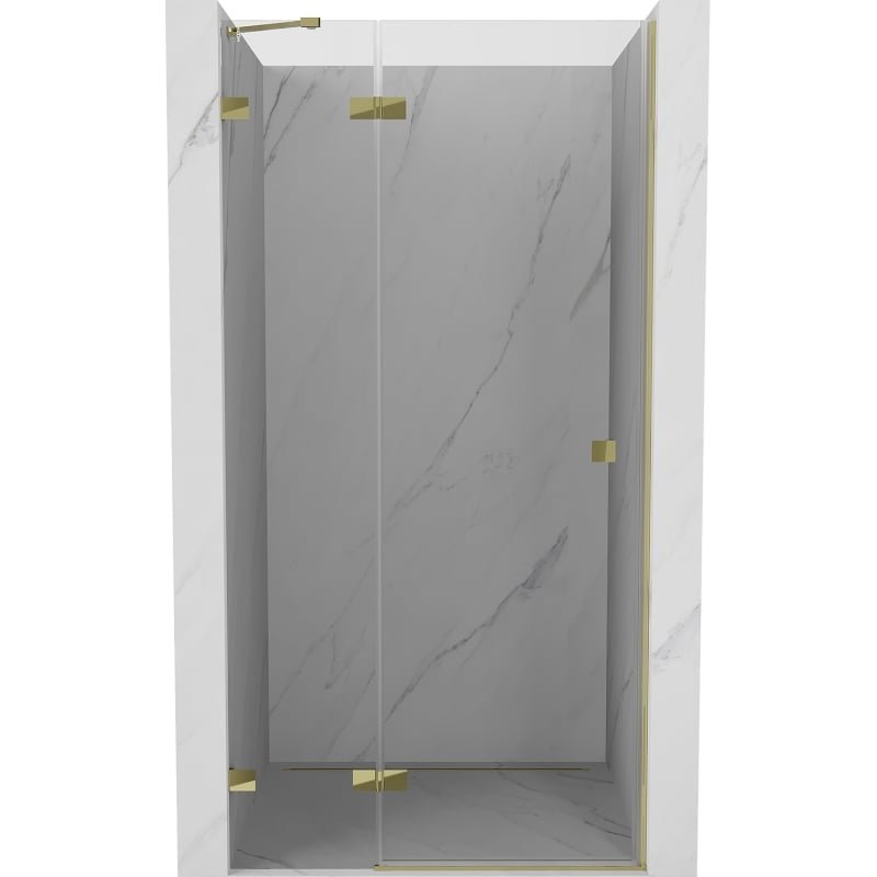 Mexen Lunar drzwi prysznicowe uchylne lewe 85 cm, transparent, złote - 834-085-000-50-00-L