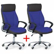 Fotele i krzesła biurowe - Fotel biurowy DERRY TEX 1+1 Gratis, niebieski - miniaturka - grafika 1