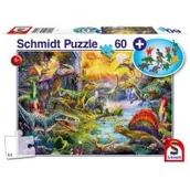 Puzzle - Schmidt Puzzle 60 el. Dinozaury + zestaw figurek - miniaturka - grafika 1