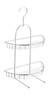 Wieszaki łazienkowe - Wenko WENKO 15887100 zaprojektowanych specjalnie do kabiny prysznicowej Caddy kuopio  regał halbrundes żel pod prysznic, 2 półki, 2 haczyki, stal, 28 x 43 x 15.5 cm, chrom 15887100 - miniaturka - grafika 1