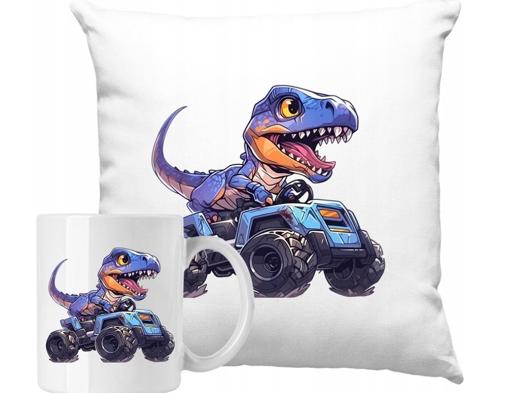 ZESTAW PODUSZKA + KUBEK Monsters Truck Pomysł Ogień Na Prezent +IMIĘ #2