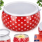 Miski i półmiski - MISKA EMALIOWANA STALOWA RETRO TECKA 1L ORION 129237 - miniaturka - grafika 1